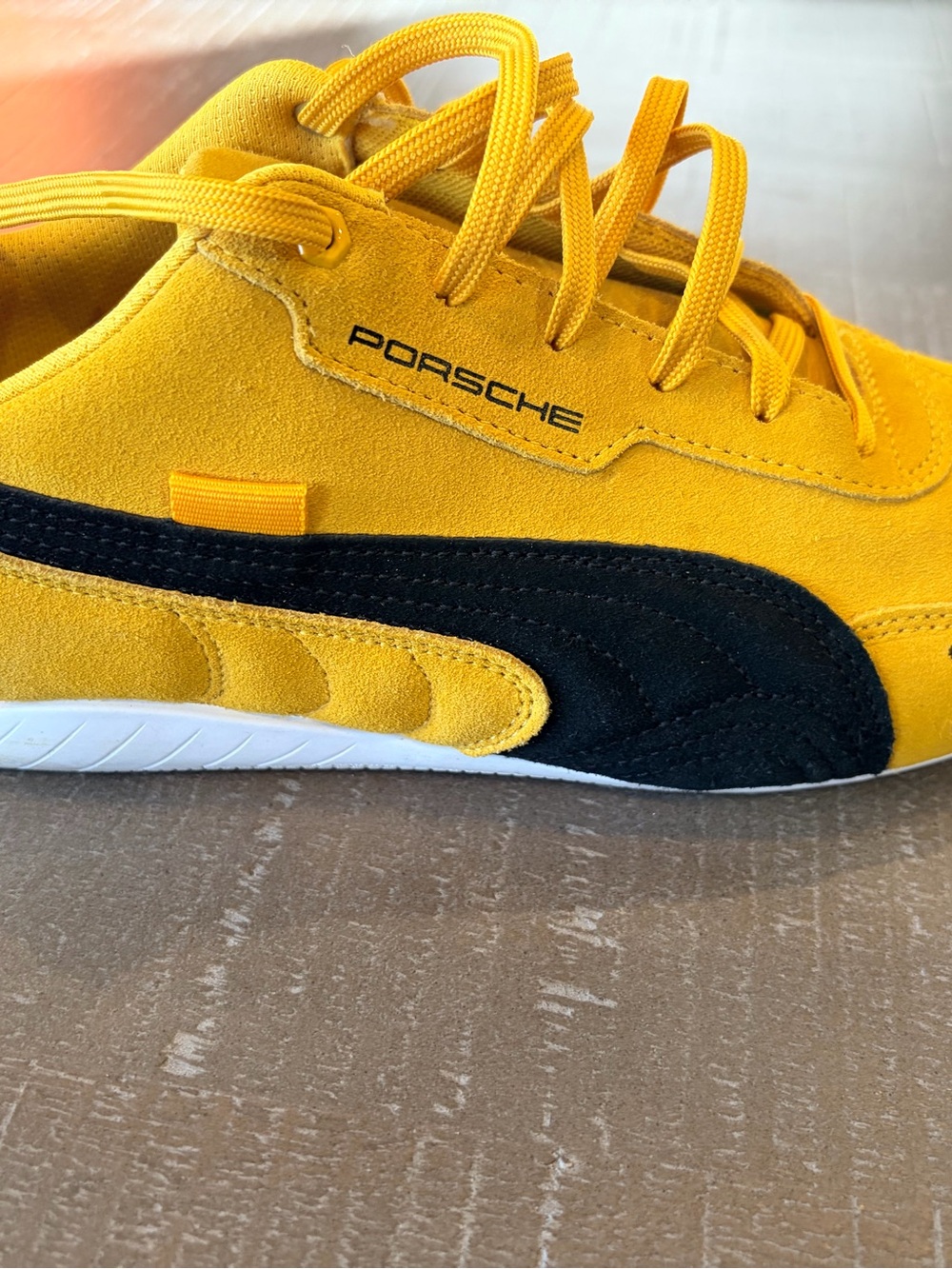 Puma Porsche Legacy Driving Shoes Racing Yellow Suede Men’s US 9.5 - Picture 10 of 14